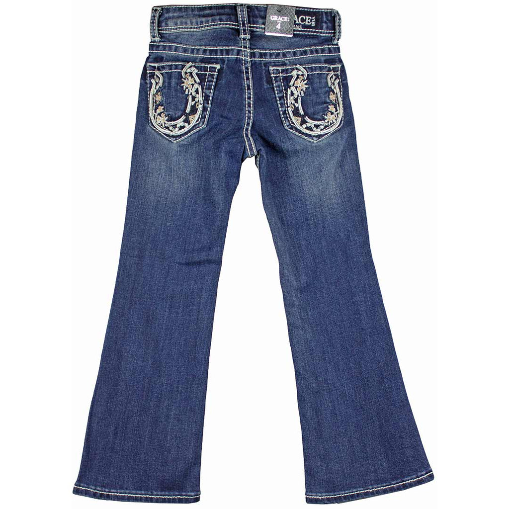 Rock & Roll Denim Girls' Star & Horseshoe Medium Bootcut Jeans