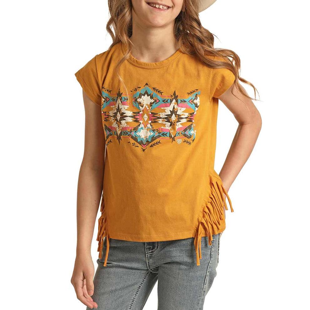 Rock & Roll Cowgirl Girls' Aztec Graphic Tank Top