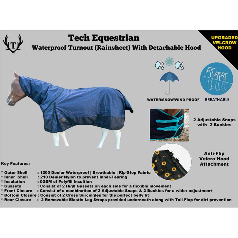 Tech Equestrian Rain Sheet with Detachable Neck