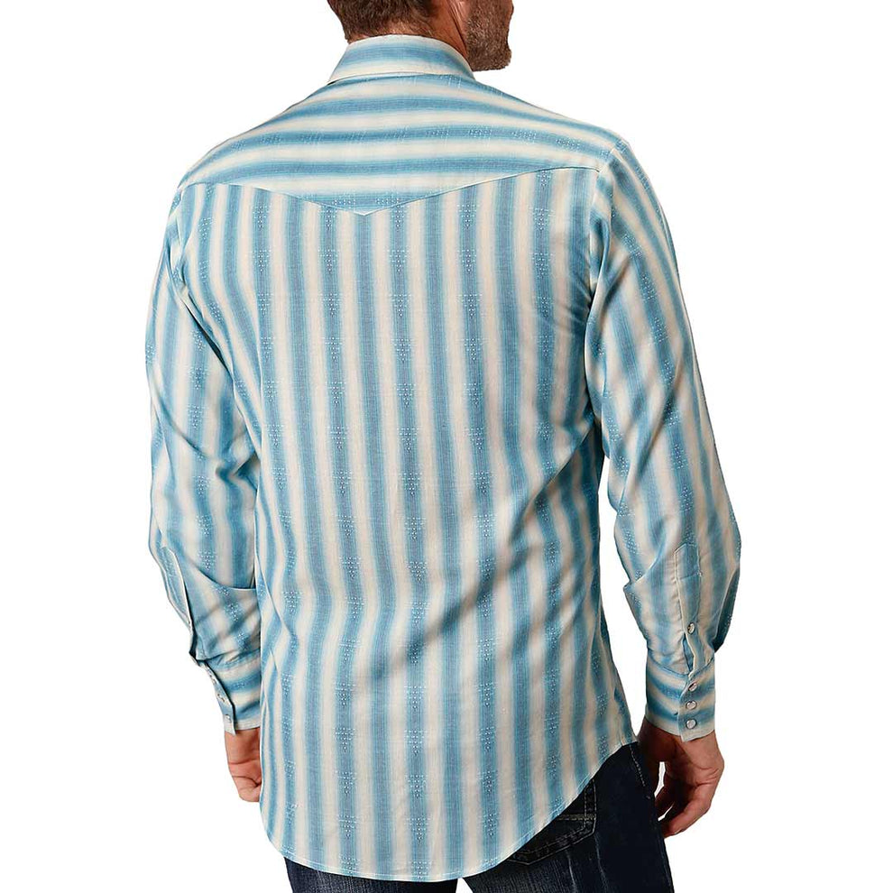 Roper Men's Stripe Print Snap Shirt