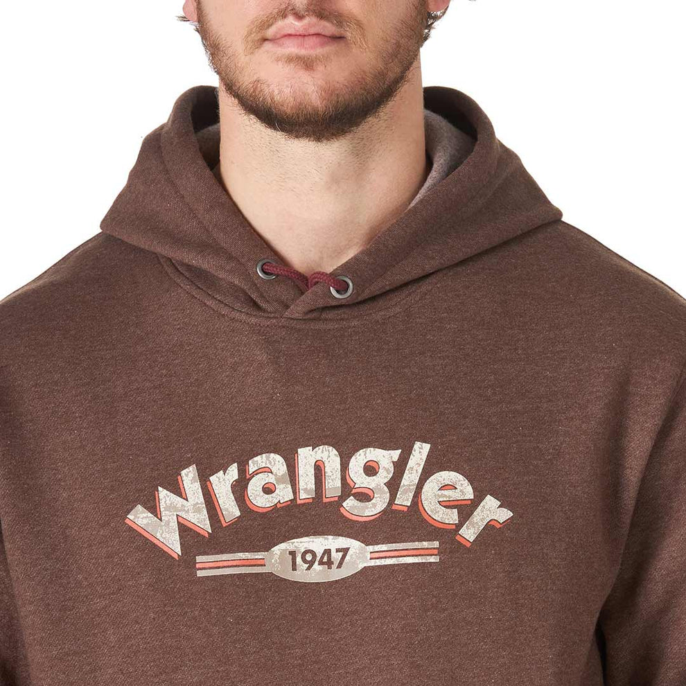Wrangler Men's Distressed Logo Graphic Hoodie