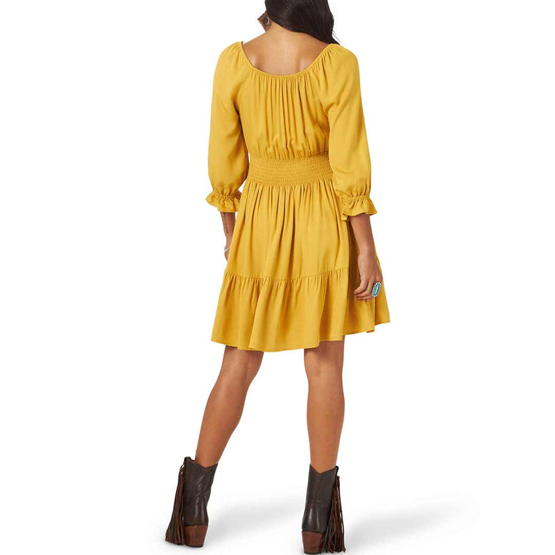 Wrangler Women's Smocked Waist Tiered Dress