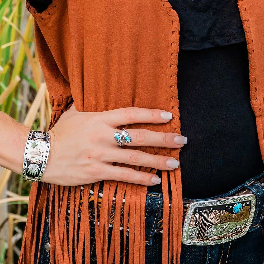 Montana Silversmiths Women's Balancing The Whole Turquoise Open Ring