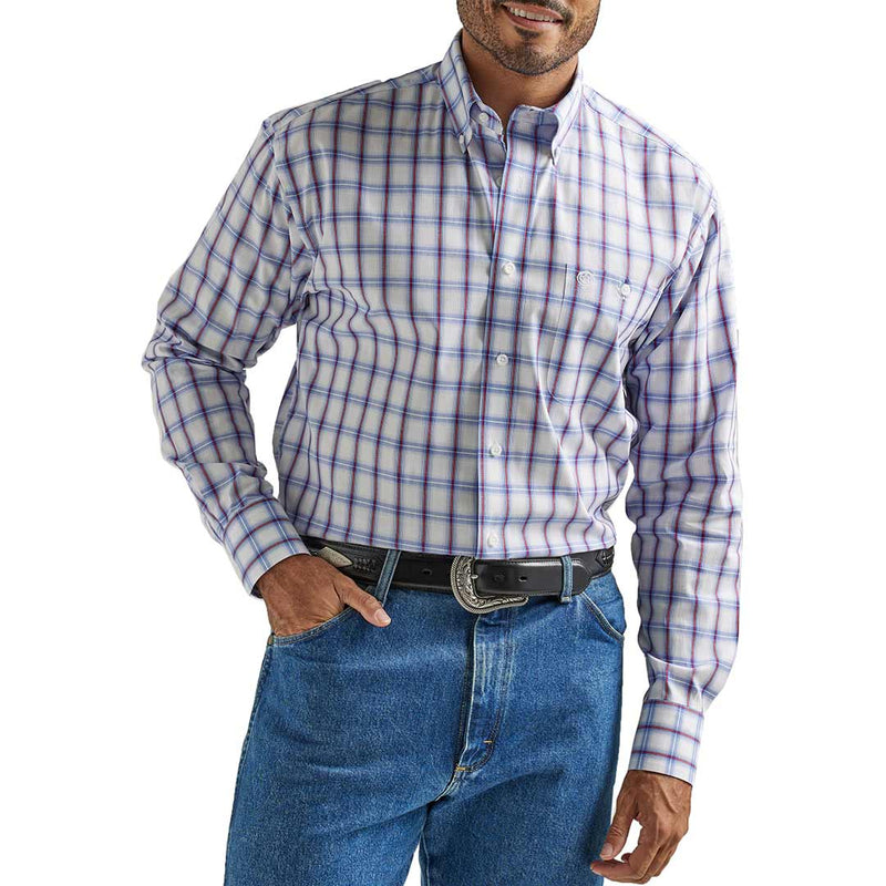 Wrangler Men's George Strait Button-Down Plaid Shirt