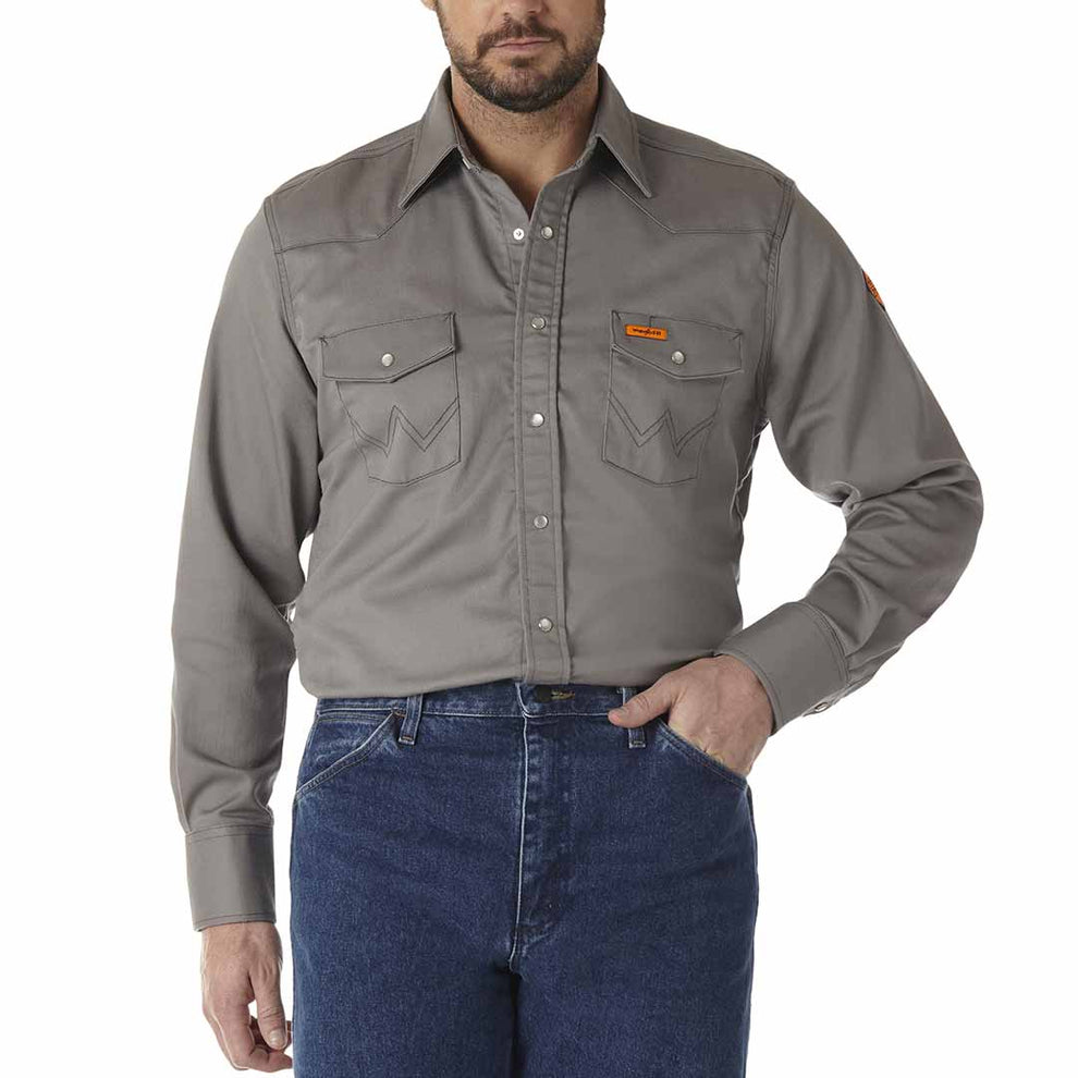 Wrangler Men's FR Flame Resistant Snap Work Shirt