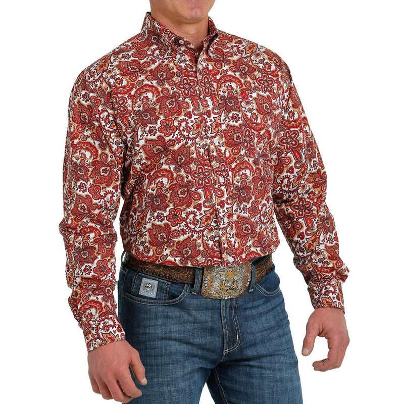 Cinch Men's Paisley Print Button-Down Shirt