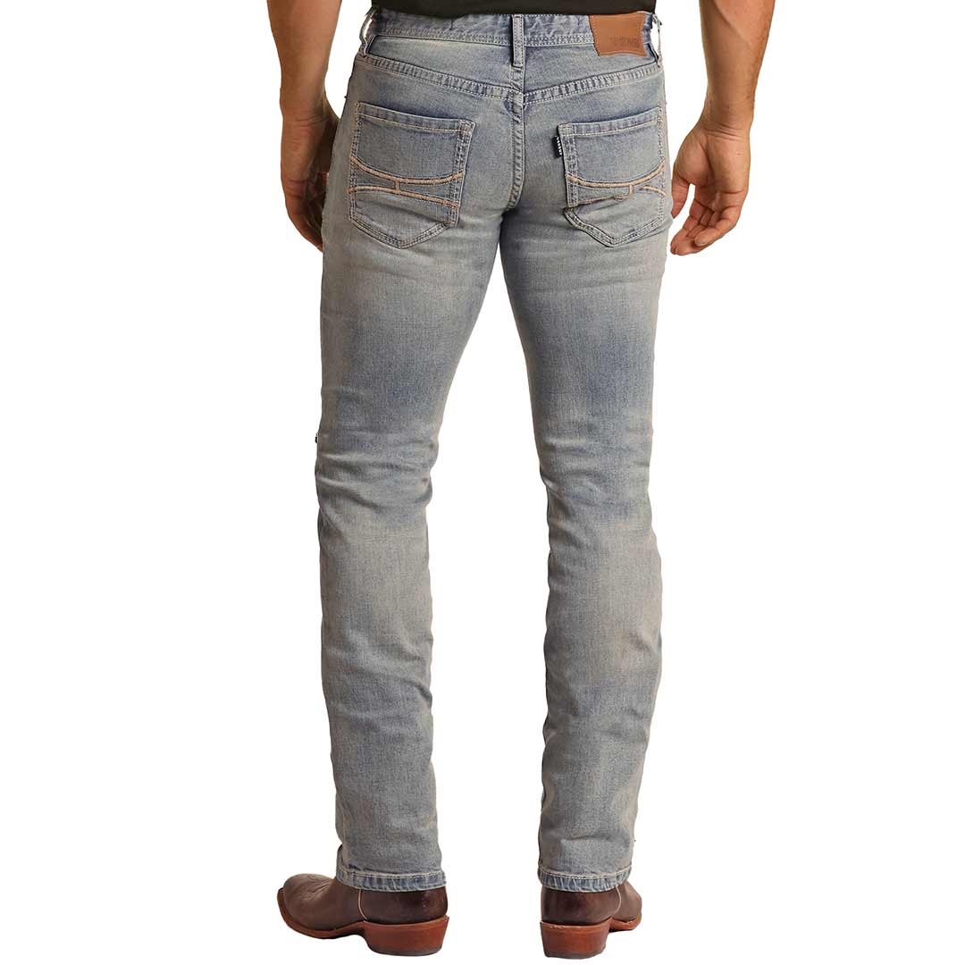 Rock Roll Denim Men s Hooey Slim Fit Stretch Straight Leg Jeans Light Wash