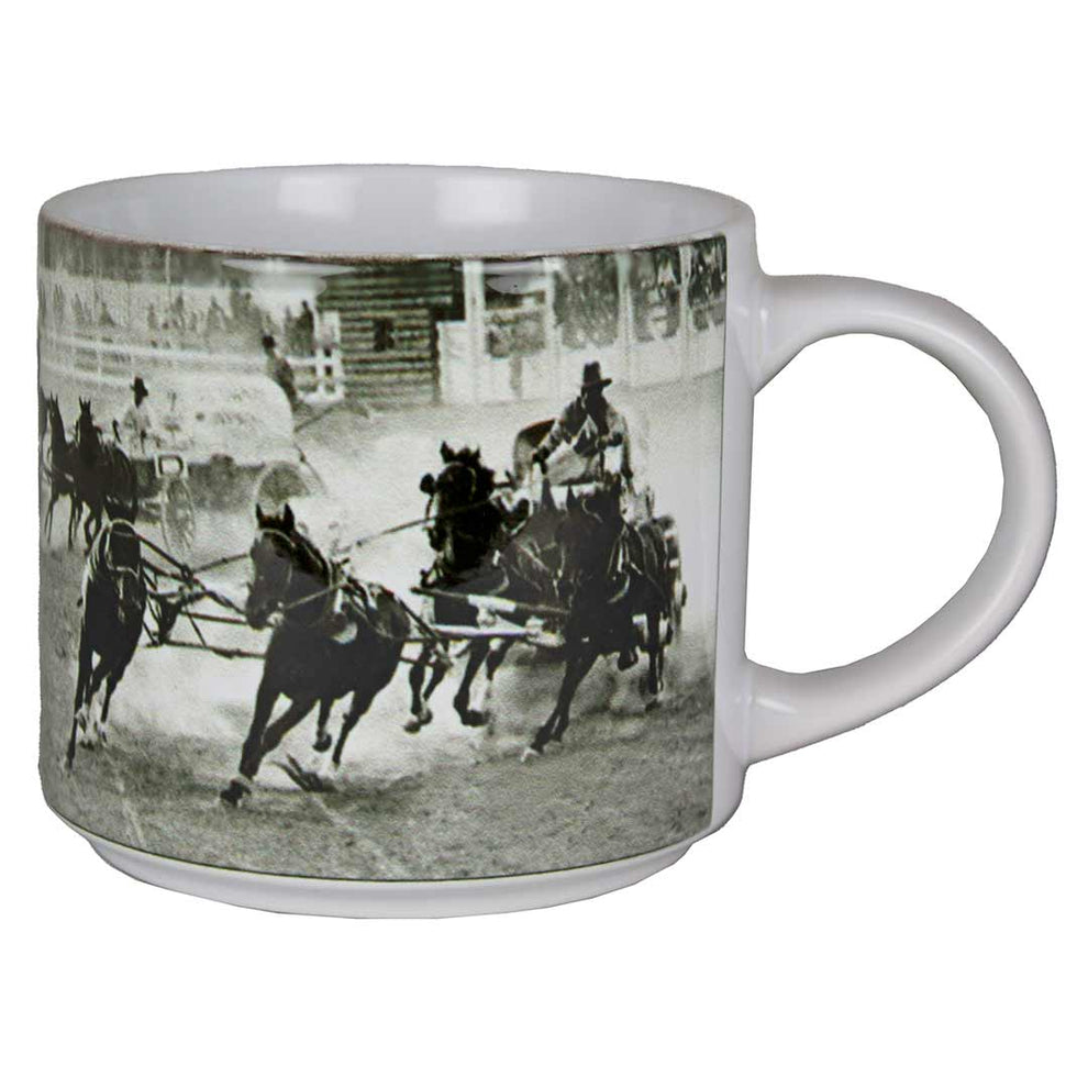 Calgary Stampede Black & White Chuckwagon Mug