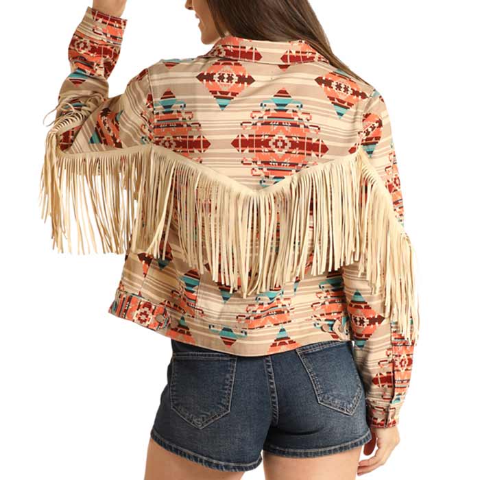 Rock & Roll Cowgirl Women's Aztec Fringe Jacket