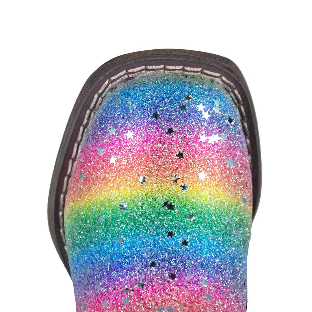 Roper Toddler Girls' Rainbow Glitter Cowgirl Boots