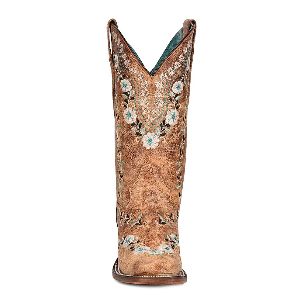 Corral Women's Floral Embroidered Square Toe Cowgirl Boots
