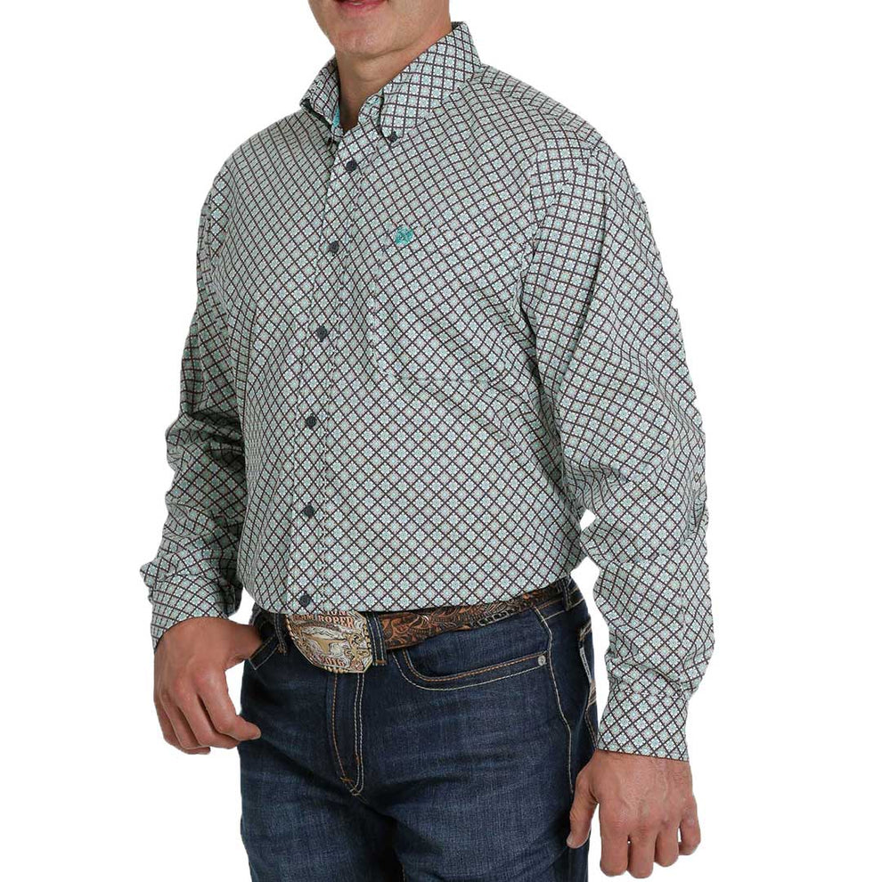Cinch Men's Classic Fit Geometric Print Button-Down Shirt