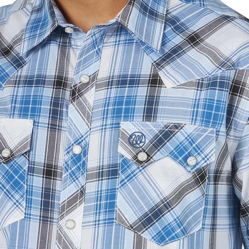 Wrangler Men's Retro Sawtooth Pocket Plaid Snap Shirt