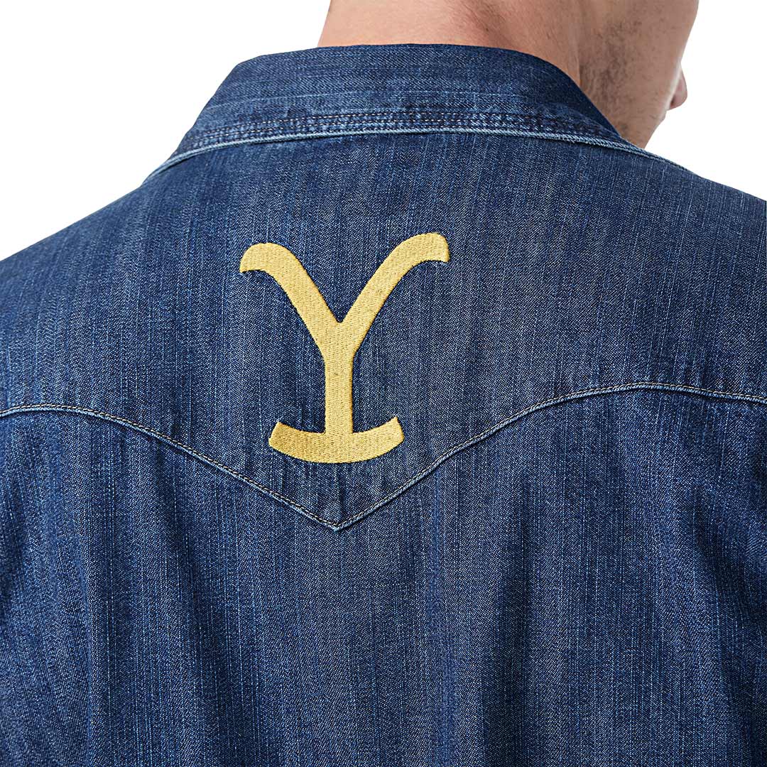 Wrangler X Yellowstone Men's Denim Snap Shirt