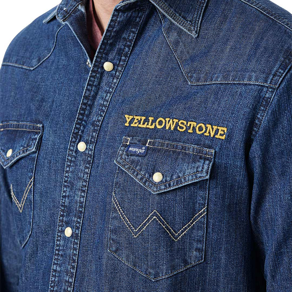 Wrangler X Yellowstone Men's Denim Snap Shirt