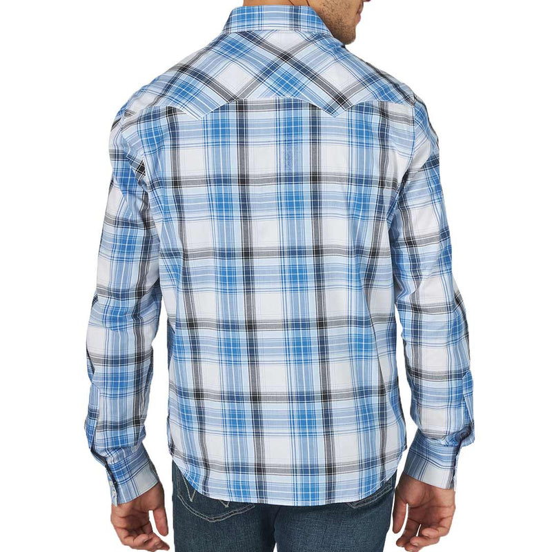 Wrangler Men's Retro Sawtooth Pocket Plaid Snap Shirt