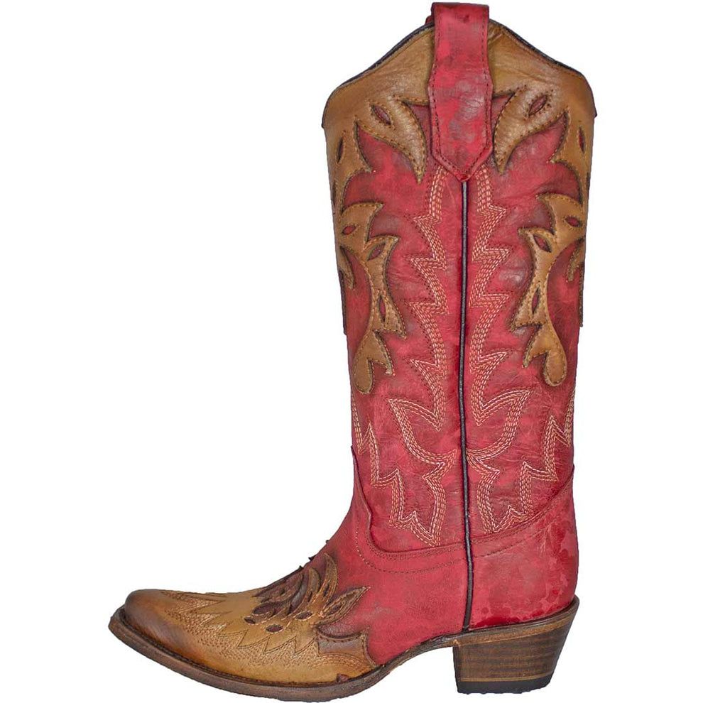 Circle G Women's Tobacco Overlay Cowgirl Boots