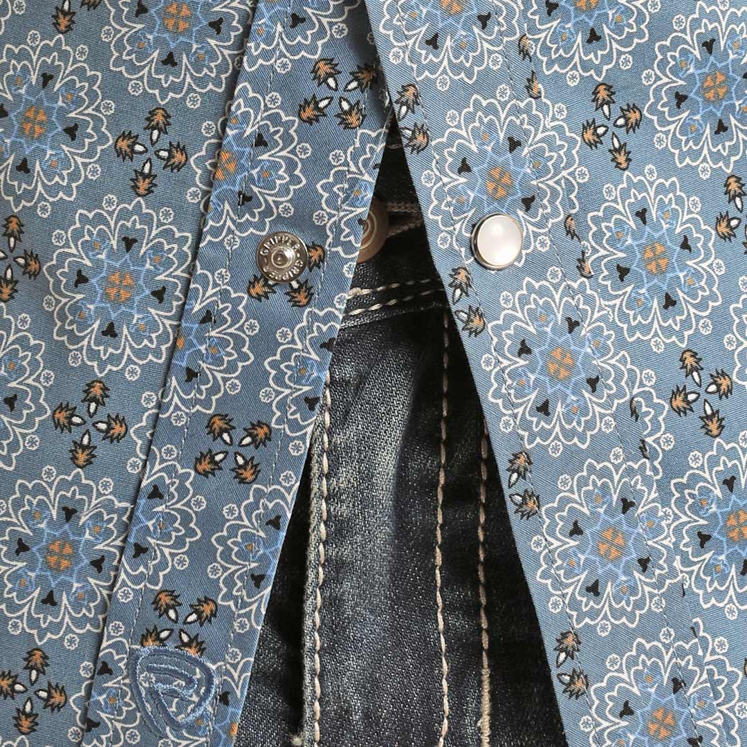 Rock & Roll Cowboy Boys' Medallion Print Snap Shirt