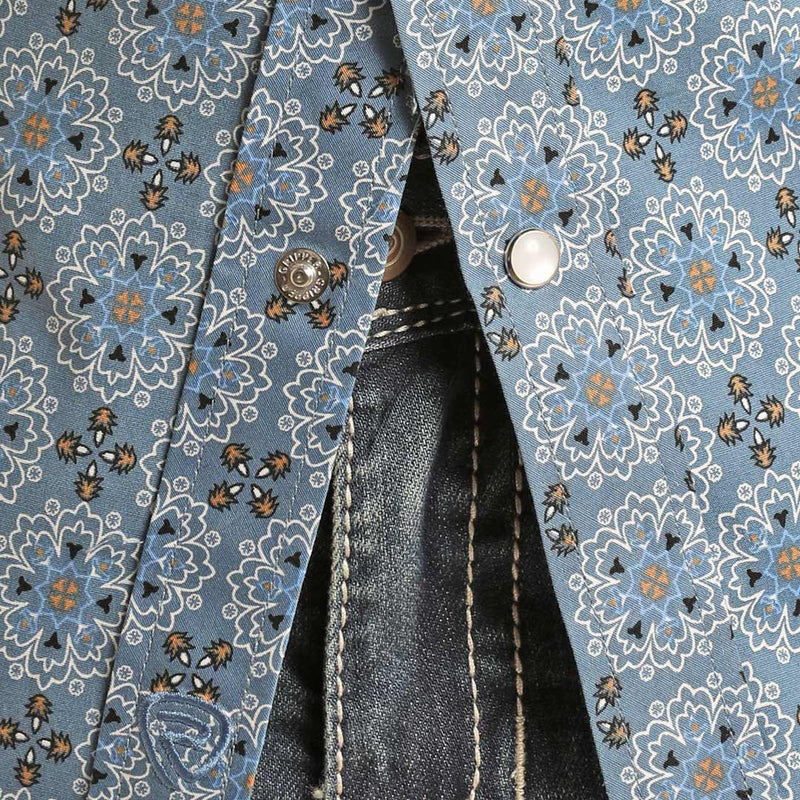 Rock & Roll Cowboy Boys' Medallion Print Snap Shirt