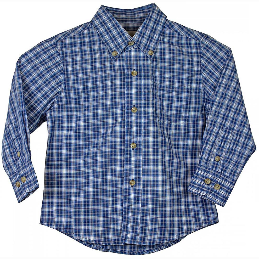 Wrangler Boys' Riata Button-Down Plaid Shirt