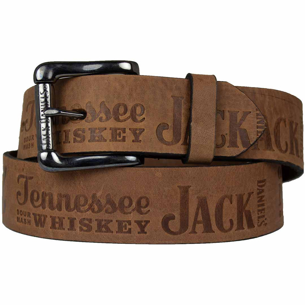 Jack Daniel's Men's Tennessee Logo Leather Belt