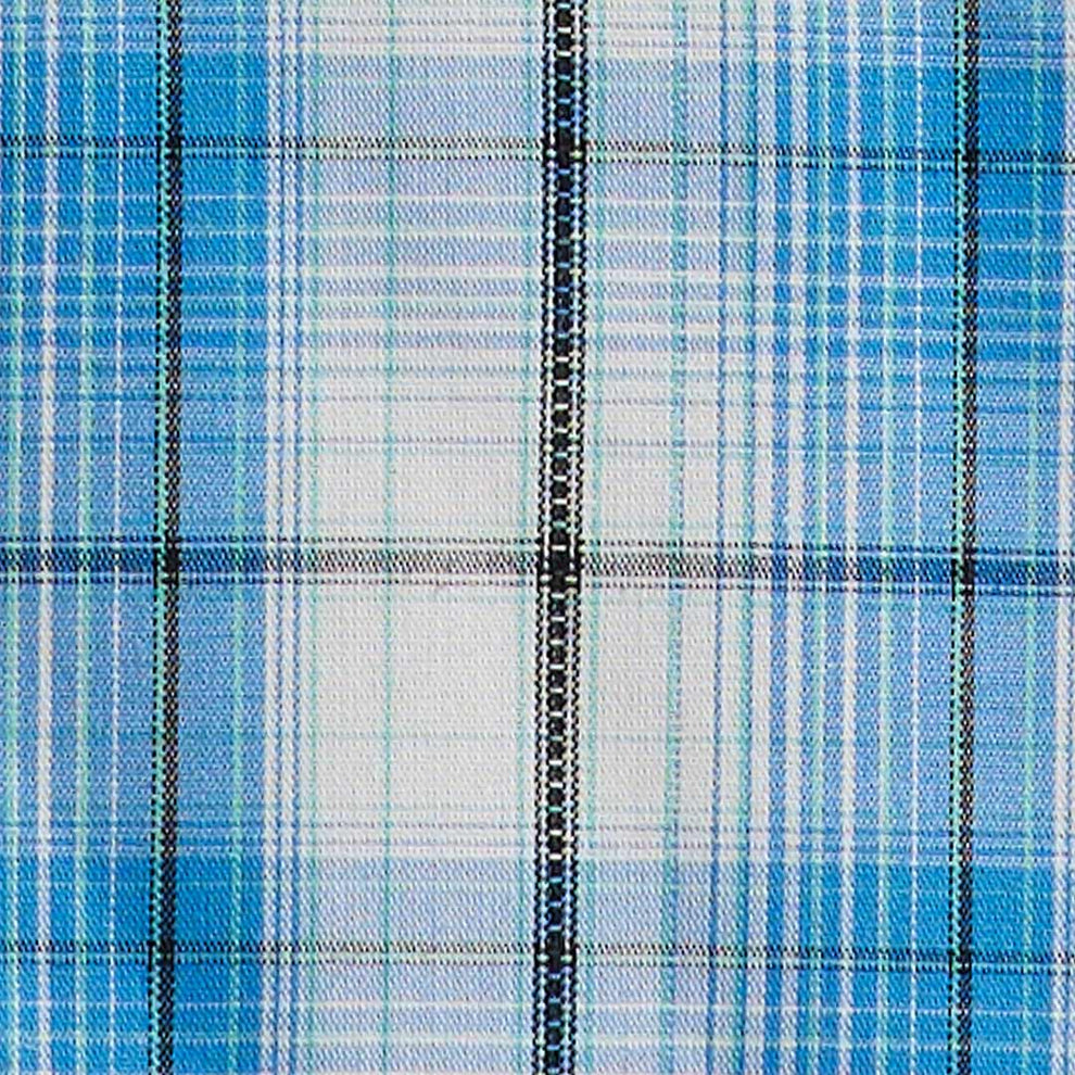 Wrangler Men's Fashion Short Sleeve Windowpane Plaid Snap Shirt