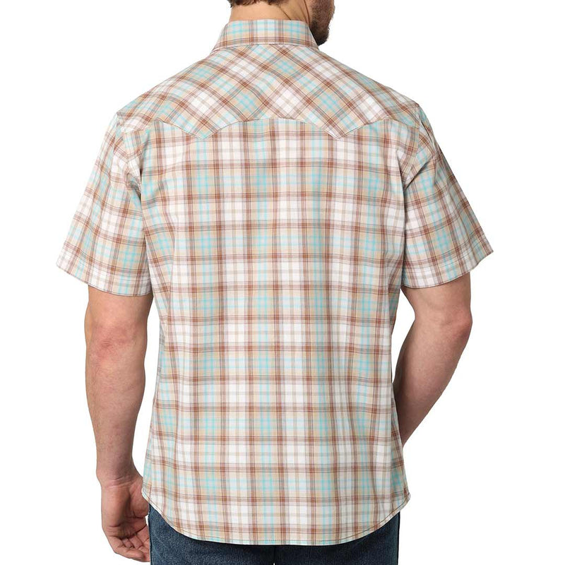 Wrangler Men's Retro Short Sleeve Plaid Snap Shirt