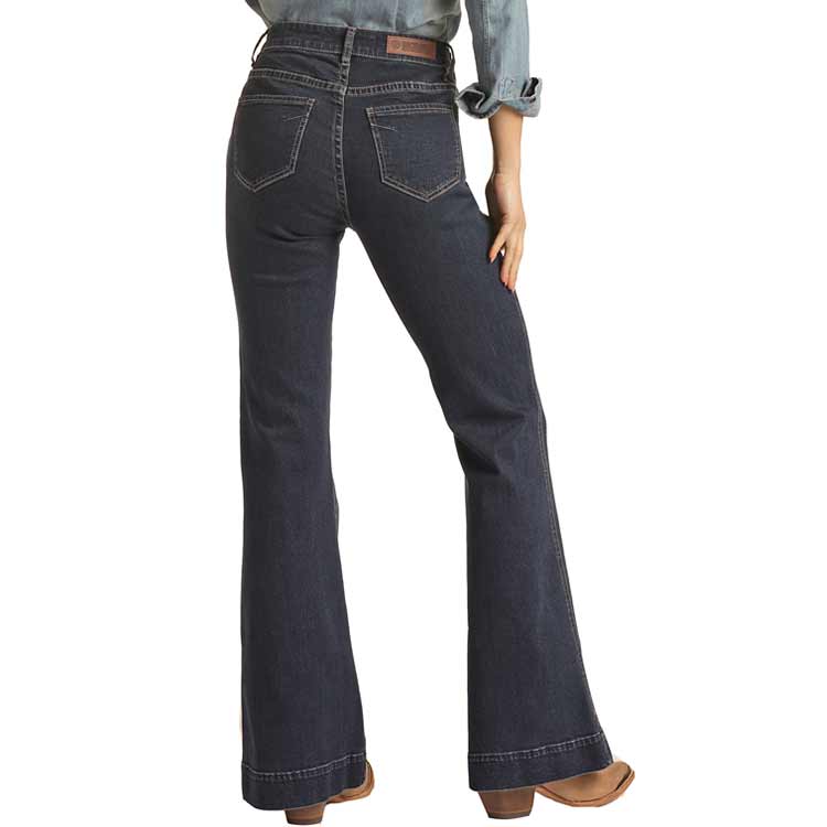 Rock & Roll Denim Women's High Rise Triple Button Trouser Jeans