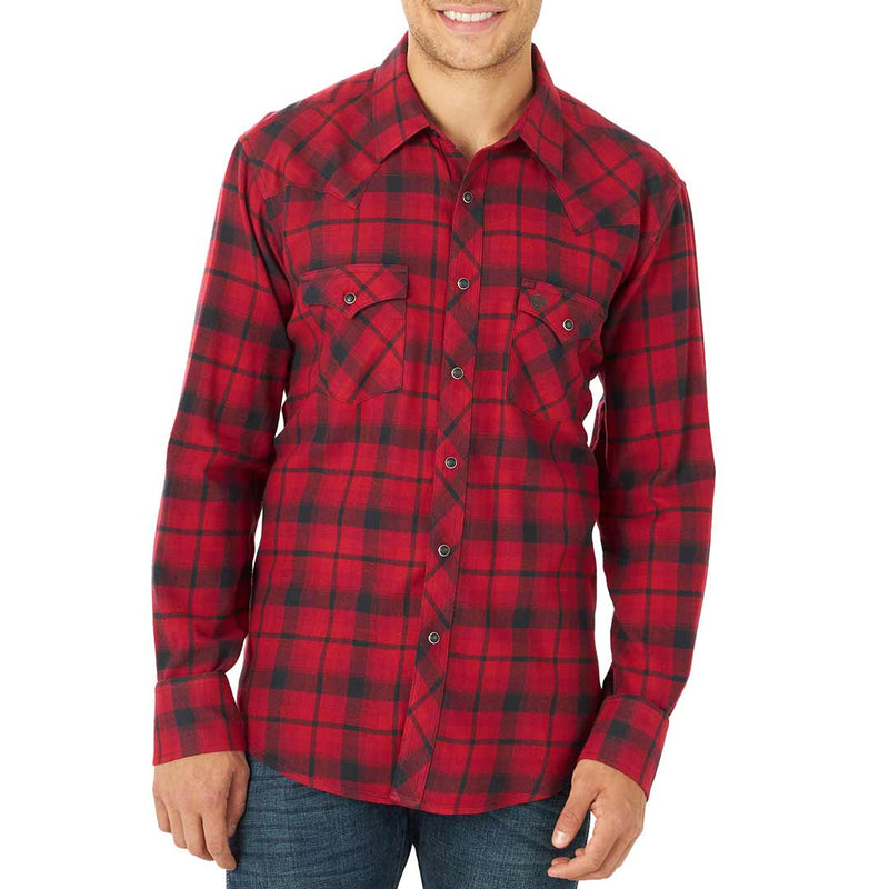 Wrangler Men's Retro Flannel Plaid Snap Shirt