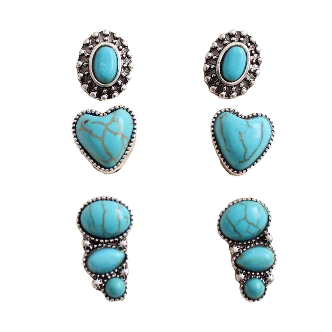Wyo-Horse Small Traditional Stud Earrings - Set of 3