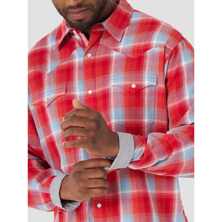 Wrangler Men's Retro Western Plaid Snap Shirt