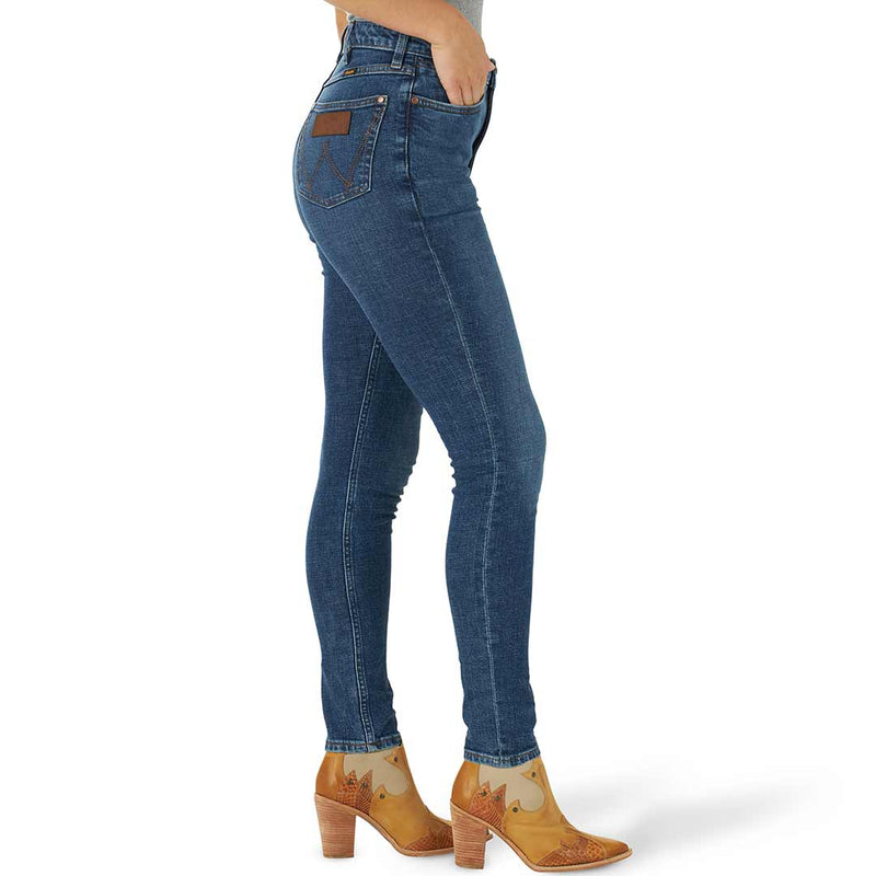 Wrangler Women's Retro High Rise Skinny Green Jeans