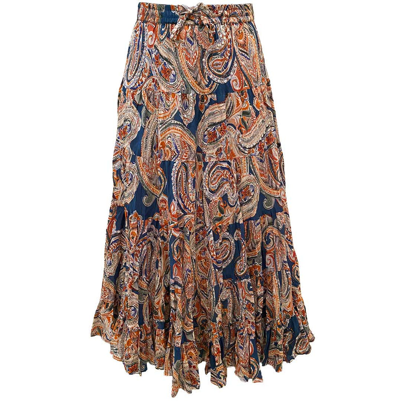 Wondrous Art Wear Women's Sequin Broomstick Tiered Print Skirt