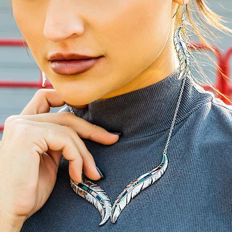 Montana Silversmiths Breaking Trail Feather Necklace
