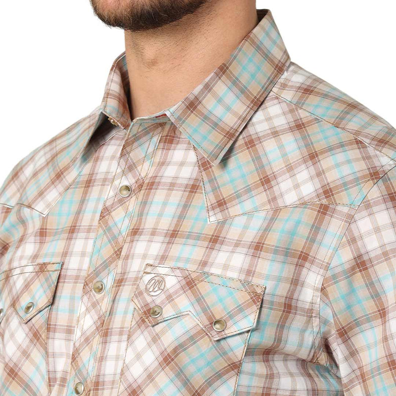 Wrangler Men's Retro Short Sleeve Plaid Snap Shirt