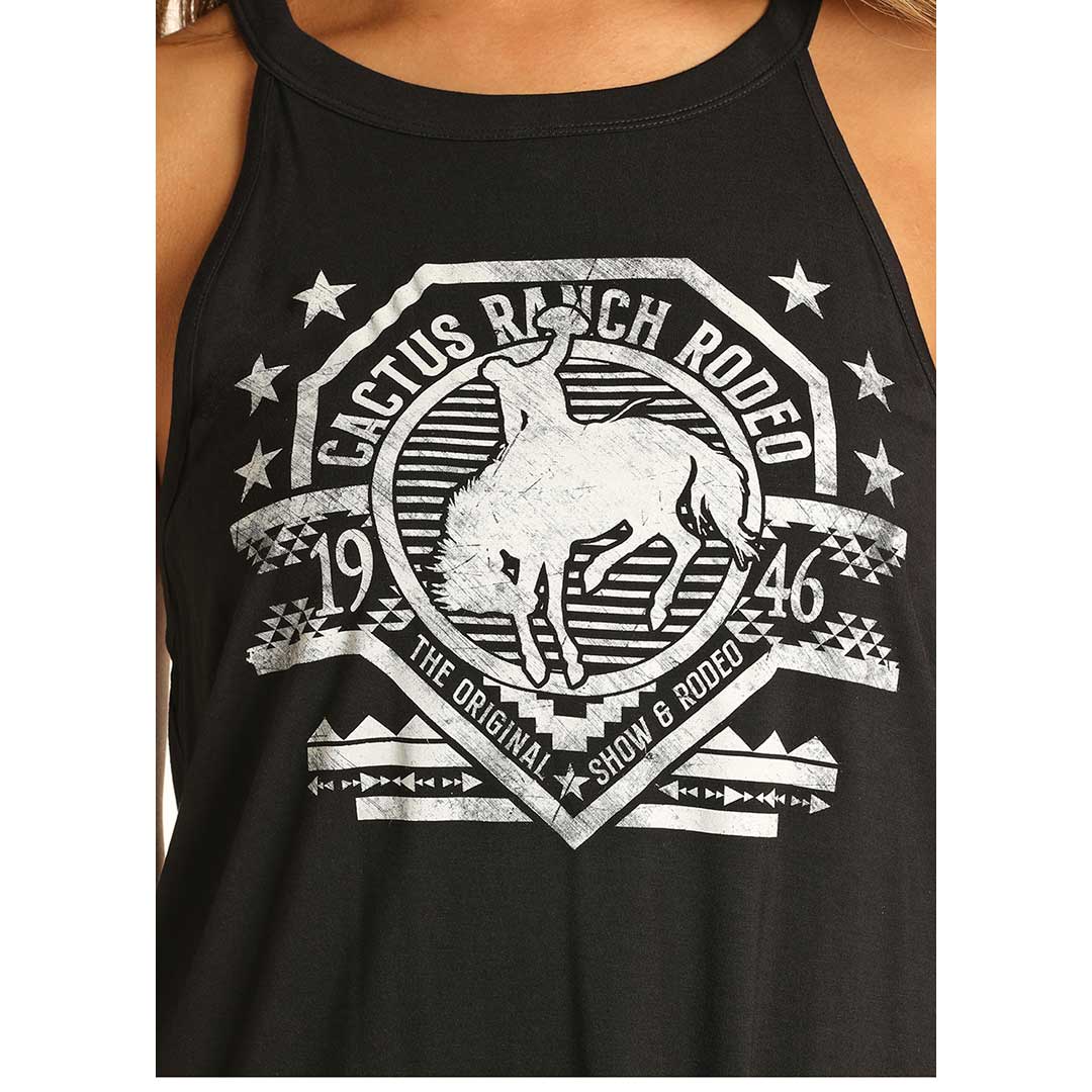 Rock & Roll Cowgirl Women's Cactus Ranch High Neck Tank