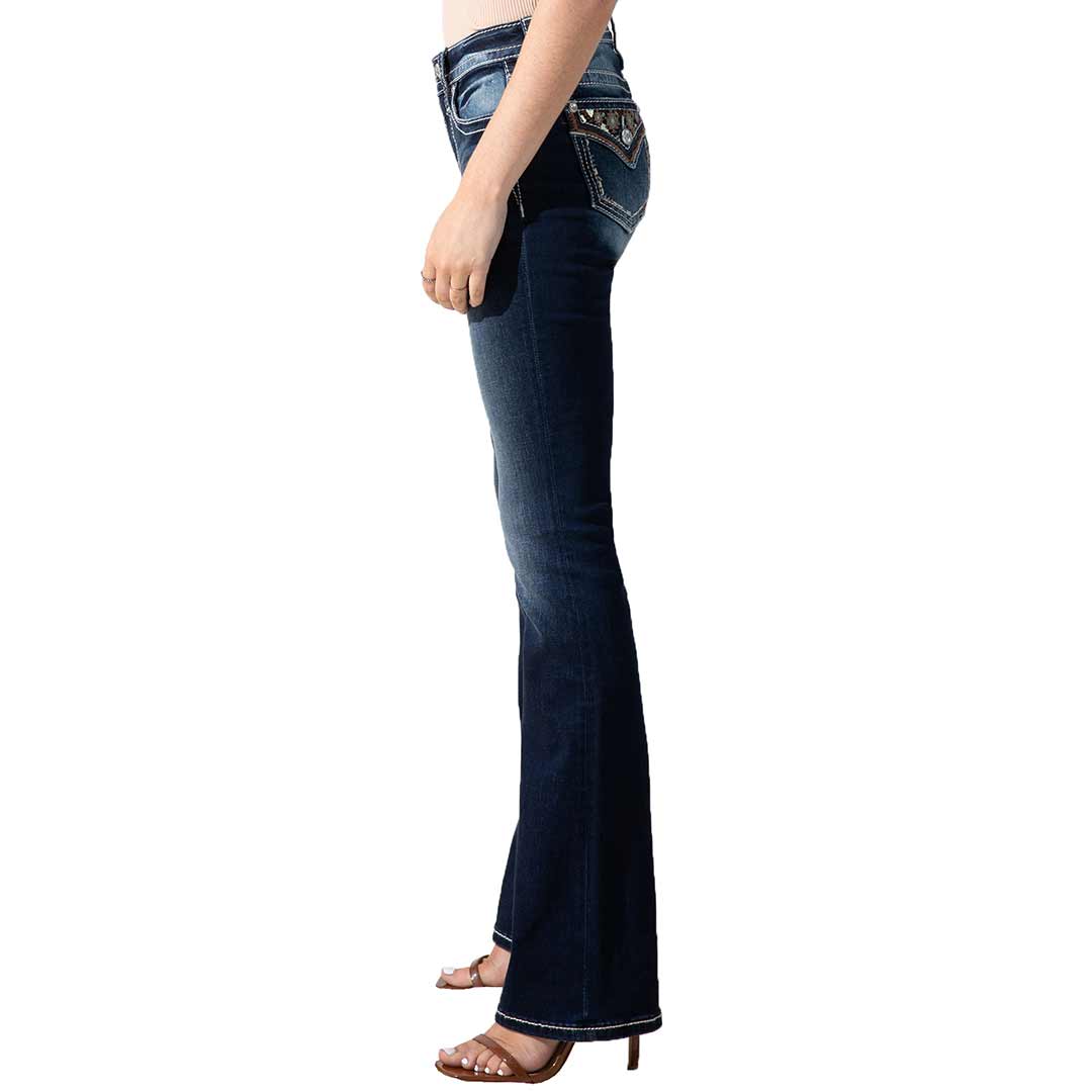 Miss Me Women's Aztec Accent Bootcut Jeans