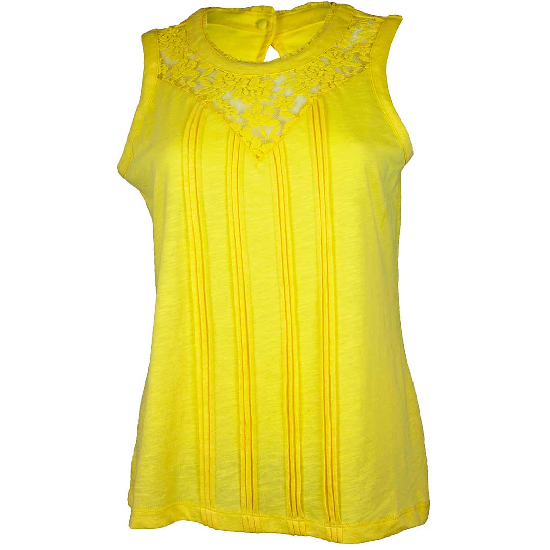 Cruel Denim Women's Lace Yoke Tank Top