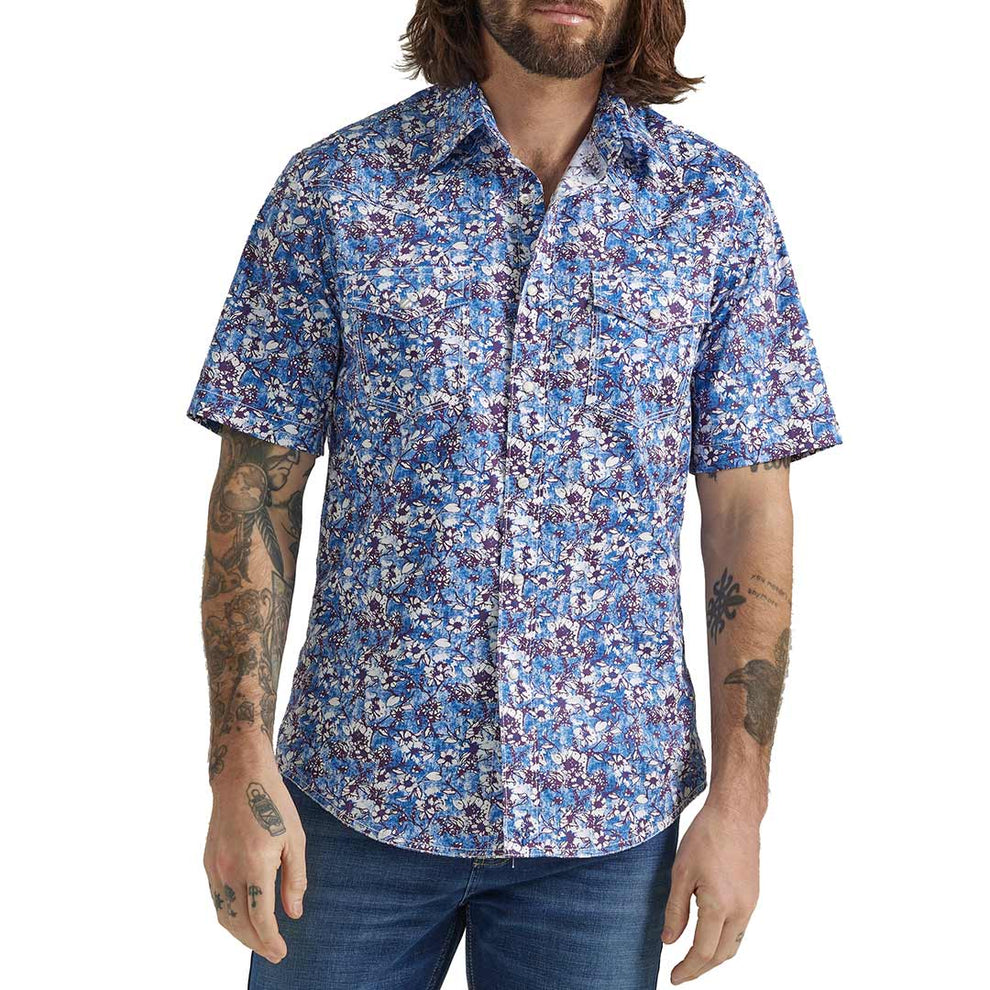 Wrangler Men's 20X Competition Advanced Comfort Short Sleeve Print Snap Shirt