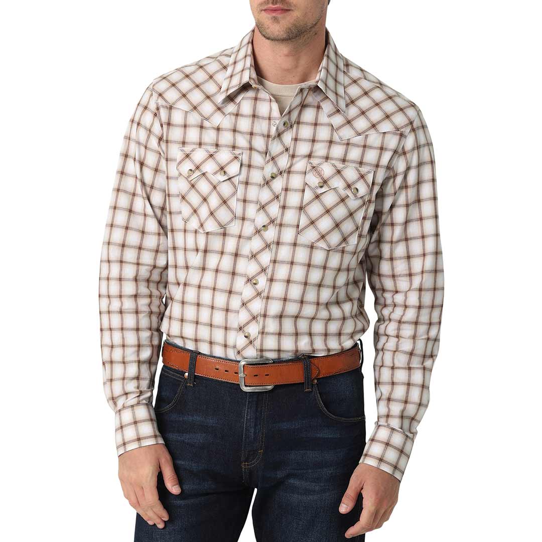 Wrangler Men's Retro Sawtooth Pocket Plaid Snap Shirt