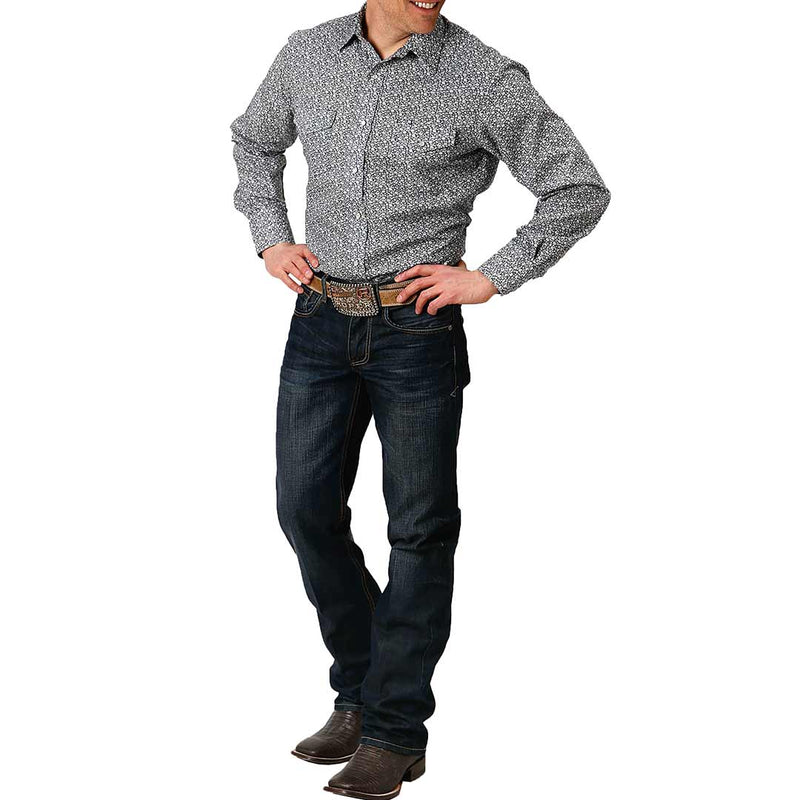 Roper Men's Mini Floral Print Snap Shirt