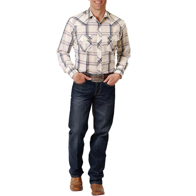 Roper Men's Windowpane Plaid Snap Shirt