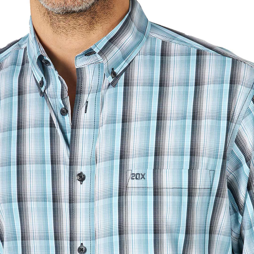 Wrangler Men's 20X Performance Button-Down Plaid Shirt