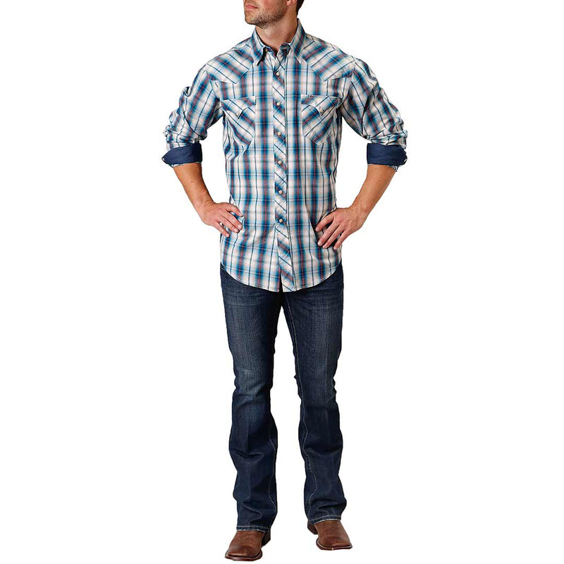 Roper Men's Fancy Pocket Plaid Snap Shirt