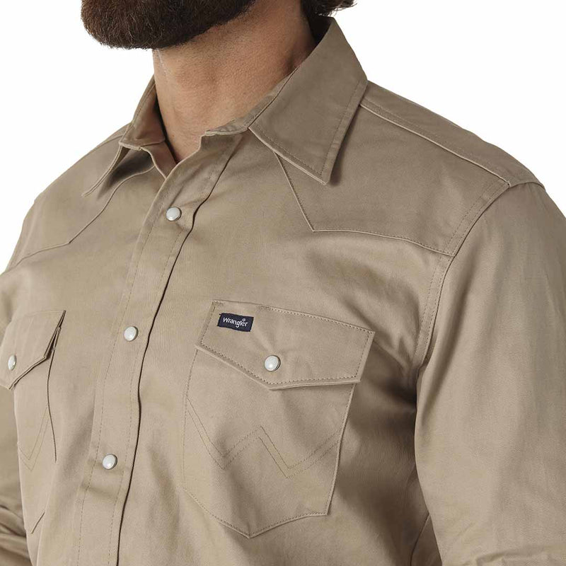 Wrangler Men's Cowboy Cut Firm Finish Snap Work Shirt