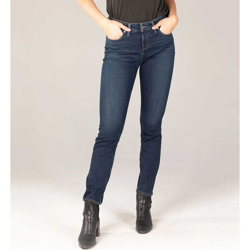 Silver Jeans Women's Elyse Mid Rise Straight Leg Jeans