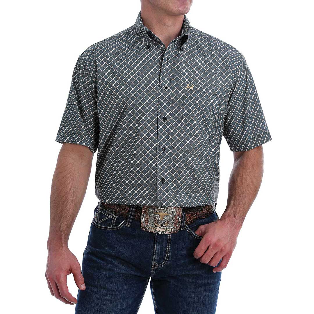 Cinch Men's Diamond Print Short Sleeve Shirt