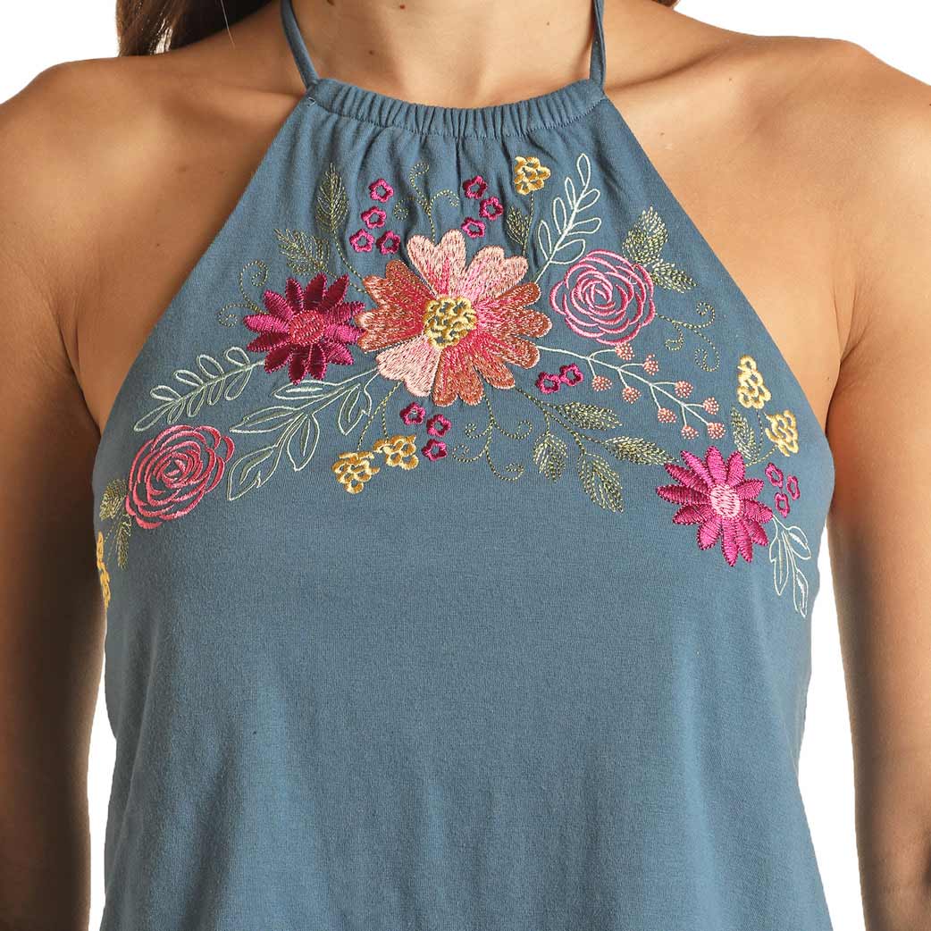 Rock & Roll Cowgirl Women's Embroidered Halter Top