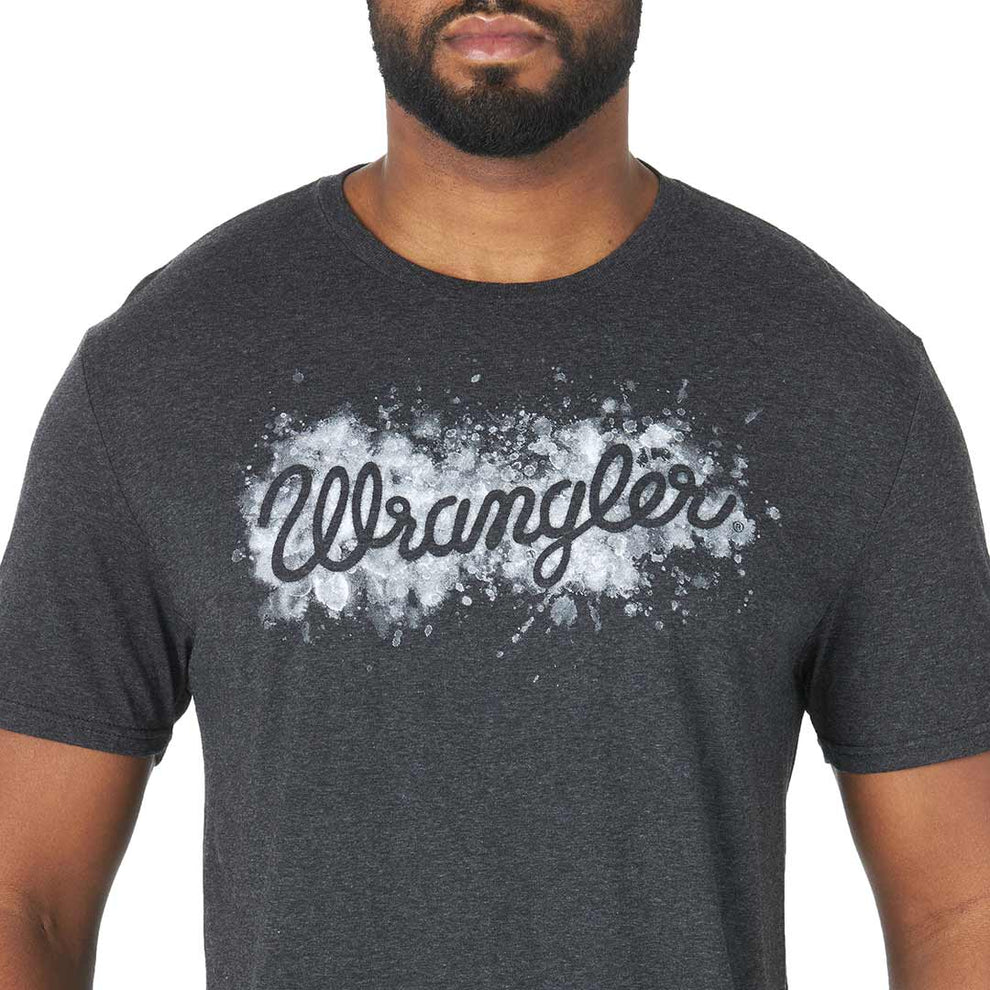 Wrangler Men's Paint Stencil Script Logo Graphic T-Shirt