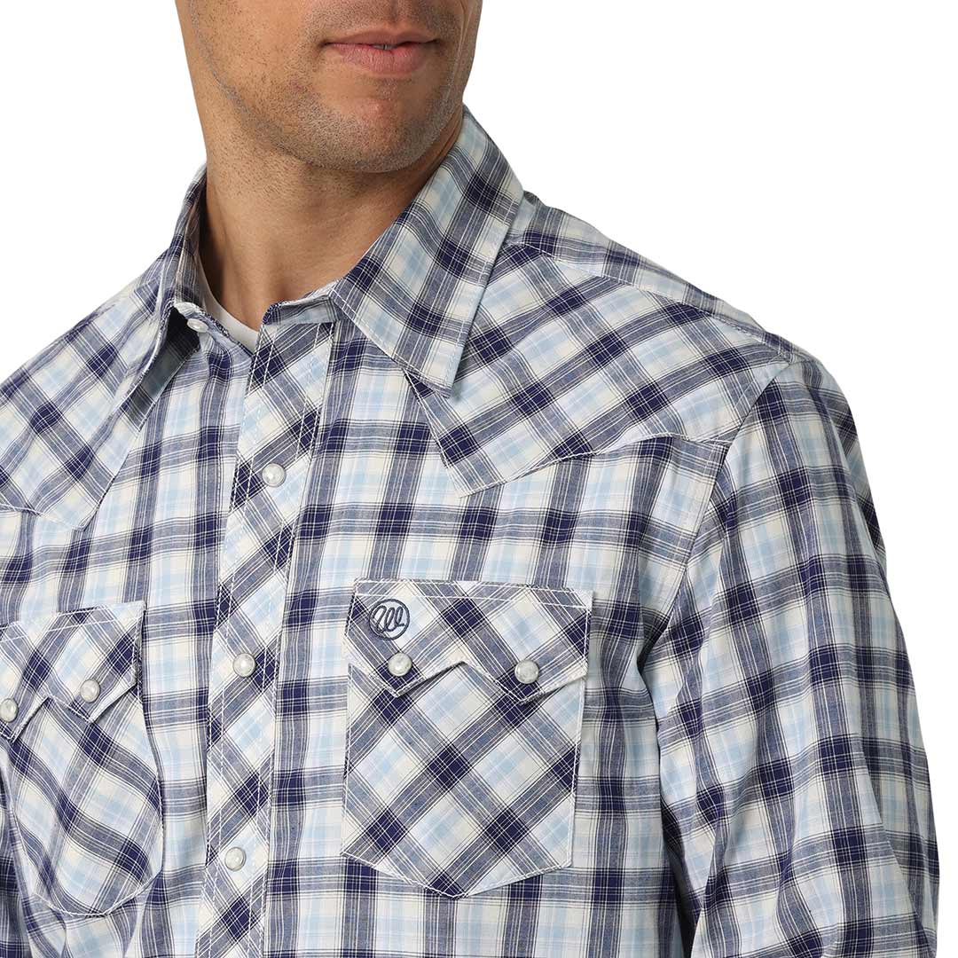 Wrangler Men's Retro Sawtooth Pocket Plaid Snap Shirt